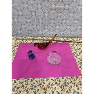 Art Glass Bird Figurine & Paperweight Set Colorful Blown‎ Glass Collectibles